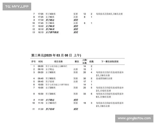 赛事预告大全;赛事日程